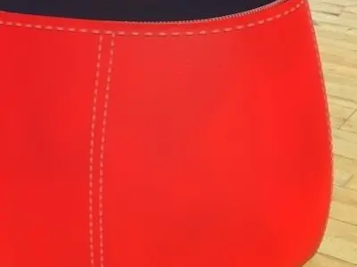 Fjord medium pouf stone red black 3D model