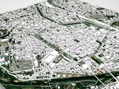 Cityscape Carcassonne France 3D model
