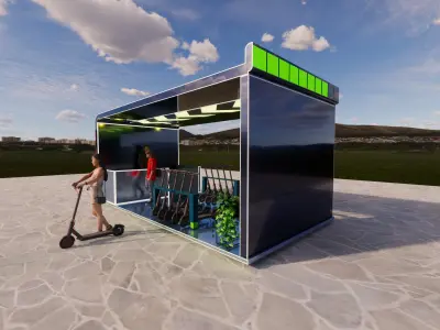 Scooter Rental Area skp 3D model