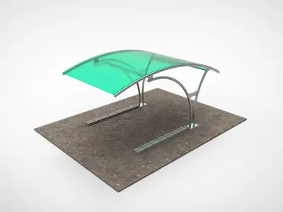 parking area Low-poly 3D model