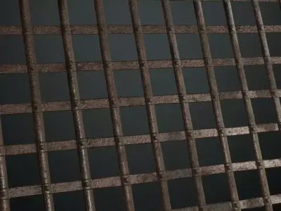 Rusted Iron Prison Bars Metal PBR Seamless Texture