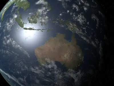 Earth And Moon Planets 3D High Resolution 3D model