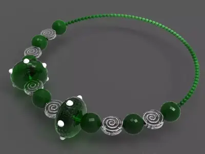 Bracelet emerald beaded Free 3D model