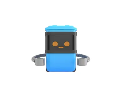 Character317 Trash Can Robot 3D model