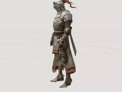 Royal Armored Knight High-Quality 3D Medieval Hero for Games Low-poly 3D model