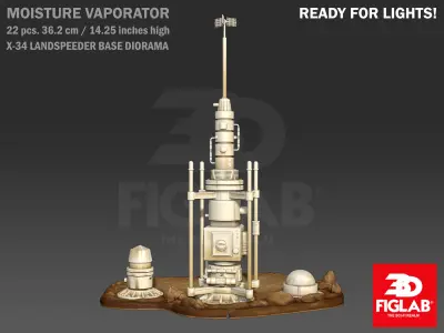 X-34 LANDSPEEDER BASE DIORAMA 3D model