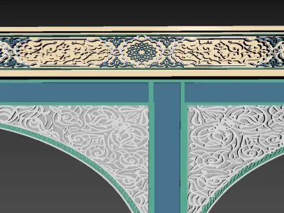 islamic arabic moroccan arch portal wall panel Free low-poly 3D model