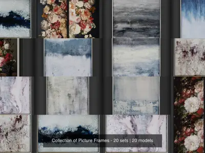Collection of Picture Frames - 20 sets 3D Model Pack get