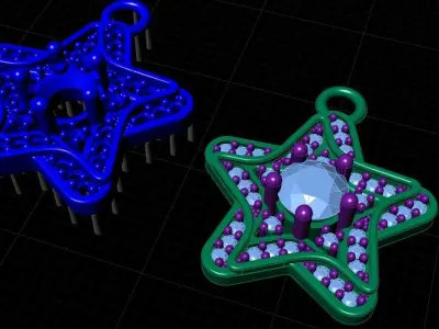 Star Pendant 3dm stl 3D print model 3D print model