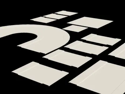 City Street Road Lowpoly Assets Pack Low-poly 3D model