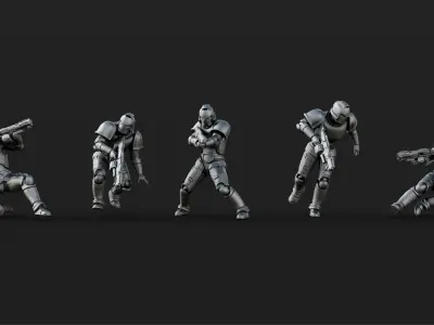  25 Sci Fi Soldier figures 3D print model