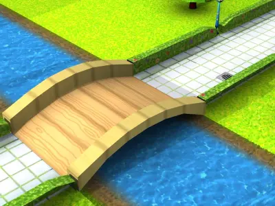 Low polygon Park Low-poly 3D model