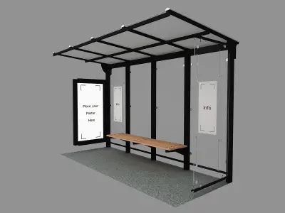 Bus Stop 3D model 18