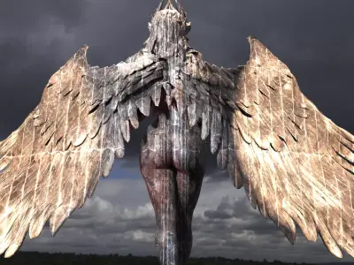 Atlantis Winged Statue 1  3D model
