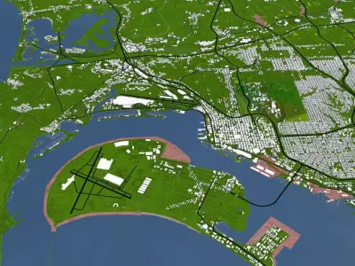 San Diego City of USA Low-poly 3D model