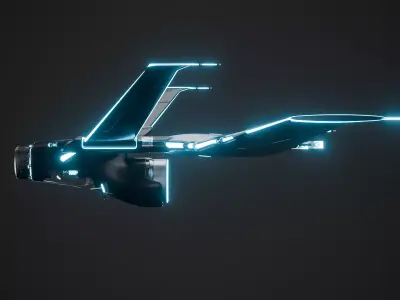 Tron Legacy Light Jet 3D model