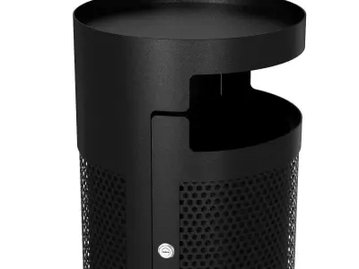 Tropitone District Round Waste Receptacle with Door and Bonnet  3D model