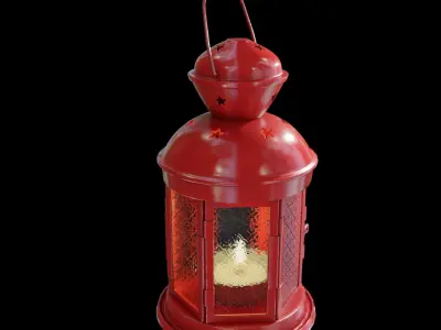 Vintage Candle Lamp Pbr Low-poly 3D model