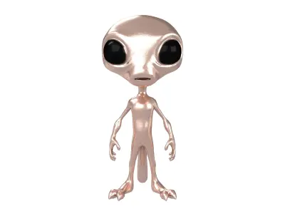 Cartoon Alien v2 009 Low-poly 3D model