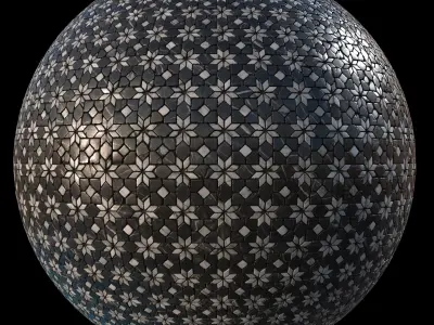 Ornamental flower mosaic marble tiles Texture