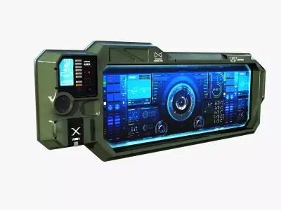 Sci-fi Monitor 5 Low-poly 3D model