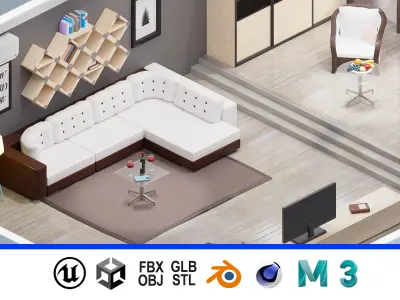 Room 48 Low-poly 3D model