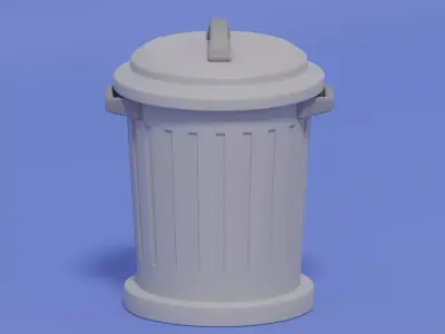 Cartoon Trash Can 3D model