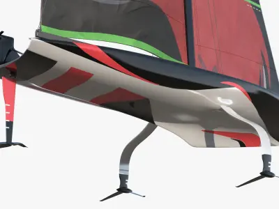  High-Speed Regatta Yacht Hydrofoil Red 