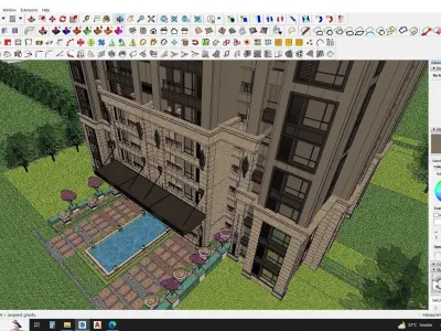 Modern Urban Apartments sketchup model Free 3D model