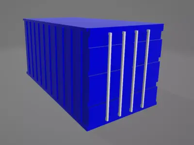 Containers Red Blue Green Yellow Low-poly 3D model