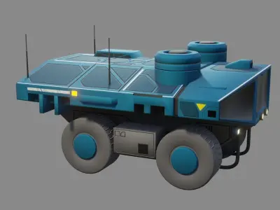 Sci-Fi Rover - Low Poly - Game Ready - PBR Low-poly 3D model