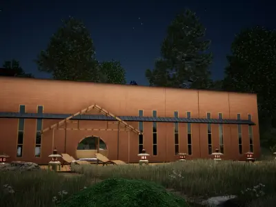 Japanese MainGate Wall- Idle Low Poly Model Low-poly 3D model