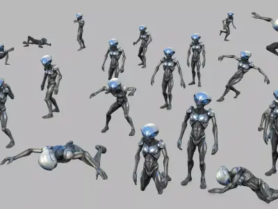 Alien with 60 animations 3D model