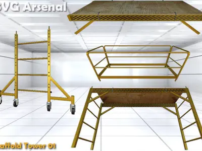 Modular Scaffold - HQ Low-poly 3D model