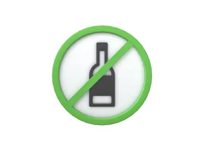 Prohibited Alcohol Symbol V1 004 Low-poly 3D model