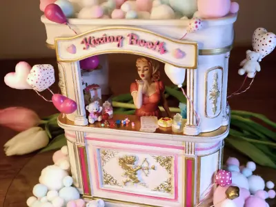 Valentines Kissing Booth Bundle  Miniature Set 3D print model