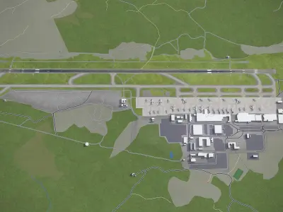 Gothenburg-Landvetter Airport - GOT Low-poly 3D model