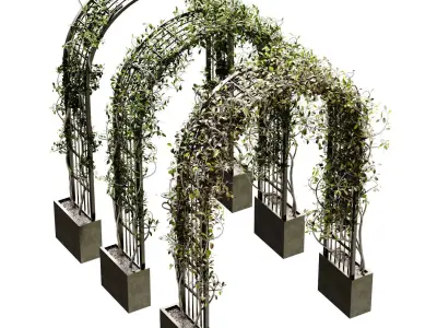 Green Corridor Landscape exterior green set 641 3D model