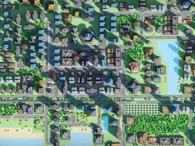 City Future Low-poly 3D model