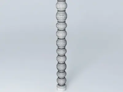 Rail Column Fence 3D model