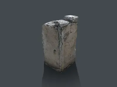 Broken Concrete Pillar Low-poly 3D model