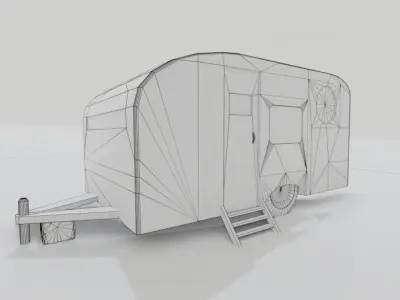 Old Rustic Trailer 3D model