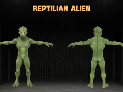ALIEN RIGGED MODELS PACK Low-poly 3D model