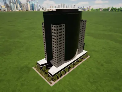 Small  office building Low-poly 3D model