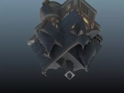  Mediaval fantasy house EM-18 Low-poly 3D model