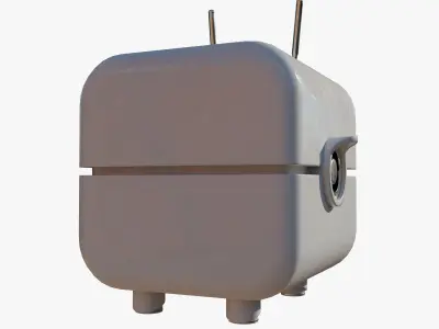 Square robot Low-poly 3D model