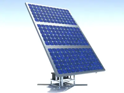 Single Stand Solar Panel RIGED 3D model
