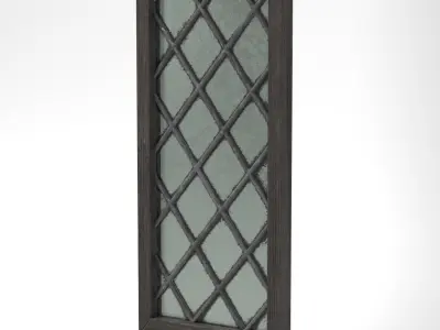 Medieval Window Single Lead Diamond Glass 3D Model Tudor Low-poly 3D model