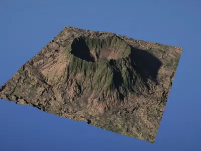 Landscape Environment Volcano Snow 14 Low-poly 3D model