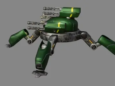 Sci Fi Quad Bot - Low Poly - Game Ready - PBR Low-poly 3D model purchase